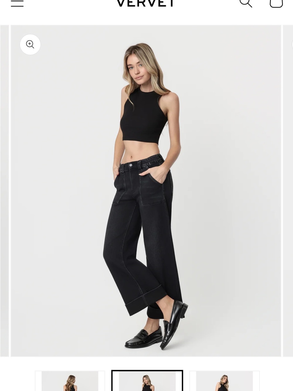 Velvet Wide leg Black Jeans size 25 👖